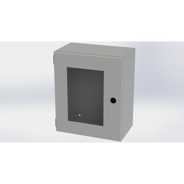 1/4 Turn Latch Electrical Enclosures, 12 in H, 6 in D, 10 in W, NEMA 3R, 4, 12, 13, Carbon Steel